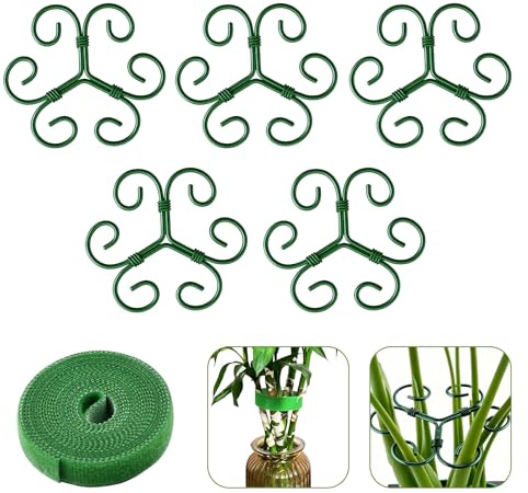 5 soportes para plantas para rosas, tomates, flores, soporte para plantas y monstera de metal, soportes para plantas de interior, plantas perennes y hortensias