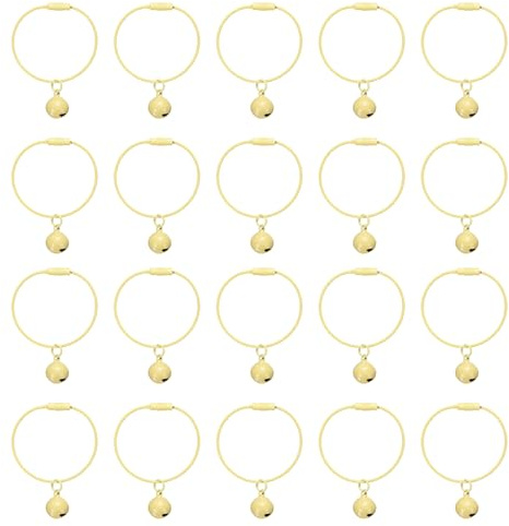QUARKZMAN 20Pcs Portachiavi In Filo, 1.6mm 2.6Pollici Anello Portachiavi Con Campanella, Anelli Metallici Campanella Cioncolo Per Chiavi, Etichette Bagaglio, Artigianato, Fai Da Te