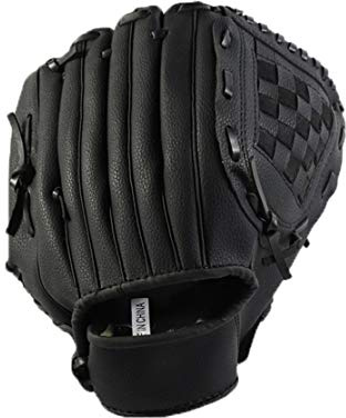 CZ-XING Guanti da baseball per attività all'aperto, guanti sportivi da battaglia per adulti/adolescenti, guanti da baseball resistenti, guanti da softball, multicolore (nero, M)