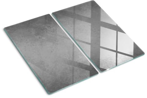 Tulup Schneidebrett Abdeckung Herdabdeckplatte Gehärtetes Glas 2x30x52 cm Spritzschutz Kochplattenabdeckung Grau - Beton