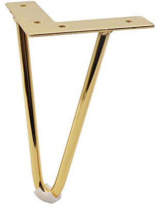 ZXCASDF Tischbein Metalldesign Hairpin Leg Geriffelt Tischbeine Viele Farben | Alle Größen | Rost Möbelfüße Haarnadel Beine Schrank Couch Stuhl,Gold,18cm