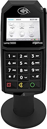 POS VALLEY Ergonomischer Halter für Ingenico Lane 3000/3600 und Desk 1500 Zahlungsterminal - Griff, 180° Drehung, 45° Neigung, Montage mit Schrauben oder Klebepad