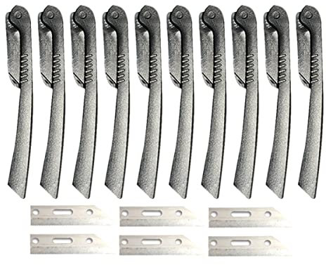 FOMIYES Tragbarer Augenbrauenrasierer Faltbare Augenbrauentrimmer Edelstahl-augenbrauenformer Mit Austauschbaren Klingen Klein Und Praktisch Für Unterwegs