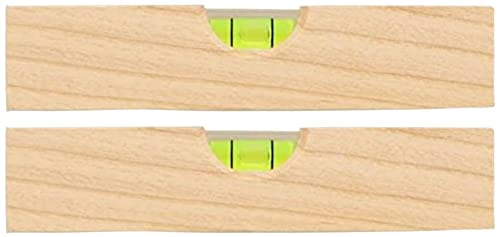 teemando® 2 X Marken Mini-Wasserwaage, 15 cm aus Eschenholz, Richtwaage mit Libelle