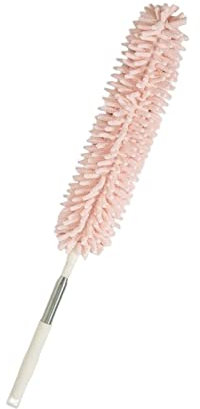 Plumeau télescopique flexible pour nettoyer le ventilateur de plafond de voiture Rose 1,3 m