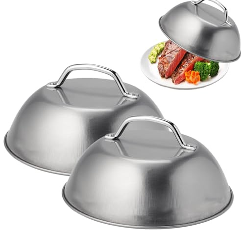 Campanas de Acero Inoxidable para Hamburguesas - Cubierta para Hamburguesas Con Queso - 2 Piezas