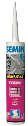 Enduit de Rebouchage Élastique Fibrelastic à Base de Fibre de Verre pour Fissures Vivantes, Intérieur/Extérieur, Cartouche 310 ml