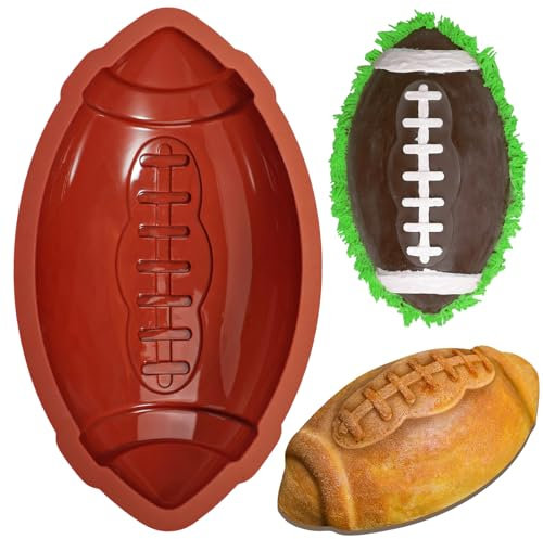 Webake Fußball-Kuchenform, 27,9 cm, antihaftbeschichtet, Fußballform, Silikonform zum Backen, 3D-Bruchbare Schokoladenform, Sport-Motto-Party