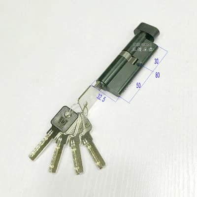 Cilindro Cerradura Seguridad Cilindro negro personalizado, cerradura abierta, puerta, ventana, seguridad, cilindro de 80/85mm, manija de cerradura for sala de estar, llave de latón personalizada, 1 Ud