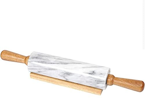 Rouleau à pâtisserie en marbre avec Manche en Bois, Ensemble de Base pour la Cuisson des Beignets, Biscuits, pâtes, pâte, Fondant, Tarte, Chef
