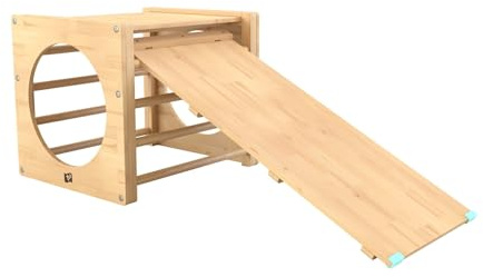 TP Toys Active -Tots Pikler Style Wooden Climbing Cube & Slide. Can Be Used As A Slide, Bridge Or Ladder. Montessori Indoor Climbing Frame For Toddlers, FSC Certified Wood - Suitable For 18+ Months
