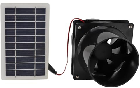 Ventilatore di scarico solare pannello solare 10W, Raffreddamento efficiente circolazione dell'aria, Installazione semplice tubi rotondi, 12V per soffitte serre barche