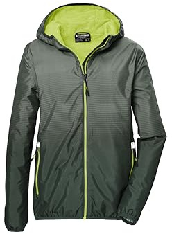 killtec pojkar funktionell jacka/regnjacka med huva KOS 139 BYS JCKT, oliv, 140, 42992-000
