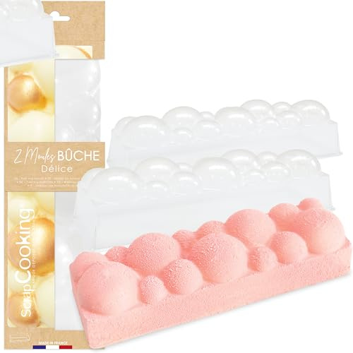 ScrapCooking 1962-2 stampi semirigidi in PVC, riutilizzabili, lunghezza 30 cm, accessori per pasticceria, tronco nuvola, con ricetta, 2 stampi in PVC semirigidi e riutilizzabili