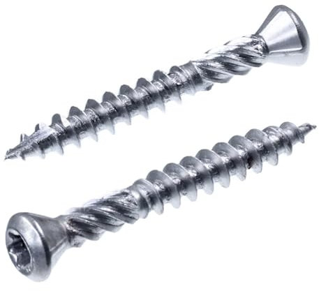 SECCARO Viti decorative per terrazze, 4 x 35 mm, in acciaio inox A4, viti per legno con punta tagliata e tacca di taglio, tx/esagono incassato, 200 pezzi