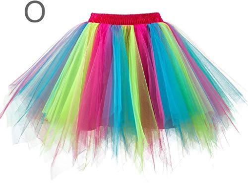 tüllrock bunt, Candy kostüm,Tüllrock Damen Tütü Rock 50Er Ballett Unterrock Elastische Hohe Taille Ballettrock Petticoat Tanzkleid Karneval Kostüm Für 50Er Rockabilly Petticoat Faschings