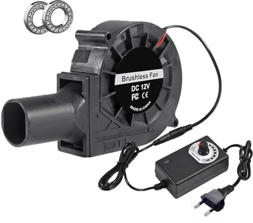 ALAMSCN 97mm Radiallüfter 12V Gebläse Lüfter mit AC 110V 220V Geschwindigkeit Kontrolle 3V bis 12V für BBQ, Aufblasbar Kamin, Chassis Verstärker, Router, 97mm x 33mm