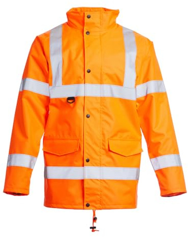 Blackrock Warnschutzjacke, wasserdicht, mit Netzfutter, atmungsaktiv, Warnschutzjacke, Arbeitsjacken für Herren und Damen, Uni, hohe Sichtbarkeit, reflektierendes Band, Arbeitsmantel, Utility und