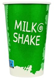 Enpack Shakebecher inkl. Deckel mit Schlitz 200 Stück - Smoothie Becher to Go 400ml - Pappbecher für Milchshake, Bubble Tea, Kaffee etc. - Partybecher/Trinkbecher Pappe Grün
