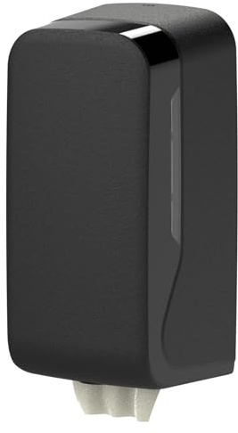 HypaFol Toilettenpapierspender, Einzelblatt-System, schwarz matt – abschließbar, hygienisch, modernes Design, für Gewerbe & WC