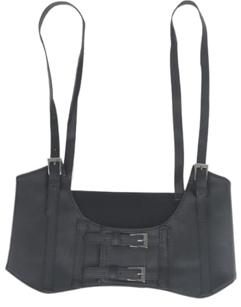 LNNXSZ Korsett GüRtel Mehrere Farbe Übergroßen Weiblichen Taille Unterbrust Korsett Harness Strap Gummi Gürtel Elastische Gürtel Kummerbund for Frauen Dame(Matt Black,Total Length 101cm)