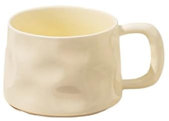 BooeDareno Ceramic Mugs Retro Coffee Cups and Saucers Exquisite Afternoon Teacup Breakfast Milk Mug Girl Gift Coffee Cup Office Water Cups(Milky White Cup)