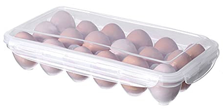 10/18 Rejilla Huevos Bandeja con tapa Cocina Frigorífico Estante Huevos Contenedor Frigorífico