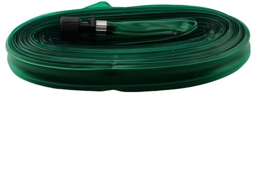 Manguera de riego plana de PVC para riego preciso de verduras de jardín, arbustos y macizos de flores con mínimo desperdicio de agua (15 m)