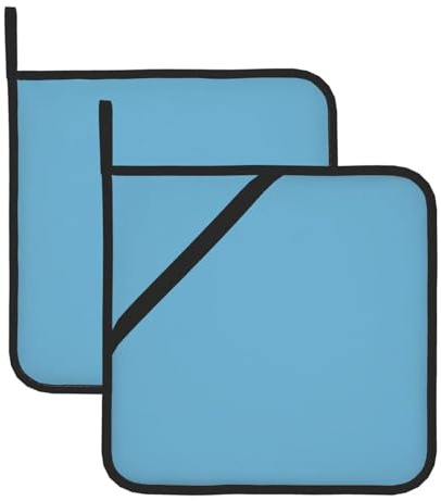 Stream Stone Blue Print Pot Holder Set Of 2, Heat Resistance Potholders Oven Hot Pads With Pocket For Kitchen, Cooking, Baking, Oven, Microwave, Bbq (20.5 X 20.5 Cm)