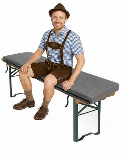 Coussin de banc de jardin d'extérieur 180 x 25 x 3 cm, coussin de fenêtre pour tente de bière, banc de bière, résistant aux intempéries et imperméable, coussin de siège avec attaches | lavable |
