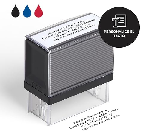 Cimpress Timbro Auto-Inchiostrante Personalizzato con Testo, per Nome, Indirizzo o Azienda, 5,7 x 2,1 cm, Inchiostro Nero, Ideale per Documenti, Fatture e Ufficio