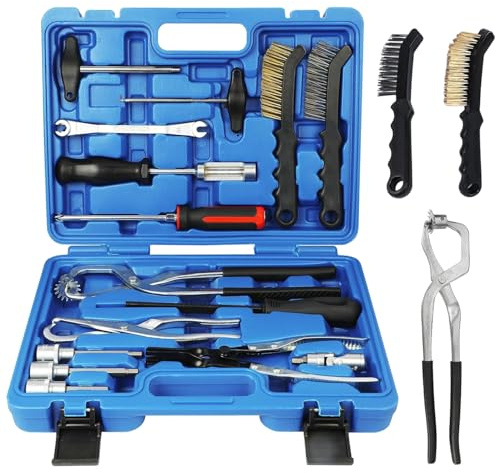 Kit de herramientas para tambor de freno de coche, 15 piezas, incluye herramientas para tambor de freno para sistemas de freno de disco y tambor, montaje en taller, incluye todo para el intercambio