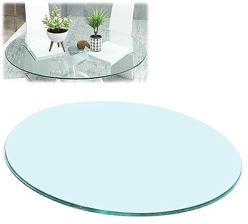 Modernt 80 cm runt härdat glasbord elegant matsal och vardagsrum dekor elegant transparent design perfekt för hem och kontor