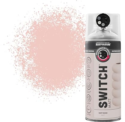 Rust-Oleum Switch 5 in 1 Nozzle Multi Surface Topcoat Decorative Spray Paint Aerosol 400ml Soft Rose Matt Finish