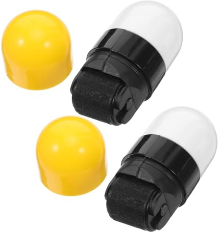 Operitacx 2pcs Privacy Roller Stamp with Dual Head Design, Yellow Plastic Address Blocker for Minimizing Information Leakage and Confidential Data Redaction, for Mail and Personal Document