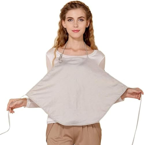 EMF-Schutzschürze, Anti-Strahlenschutz-Mutterschafts-Kochschürze, Verstellbares, Silberfaser Schürze,Strahlenschutzweste Für Frauen, Abschirmung Wifi,RF,Mobiltelefon, Computersignal Light gray