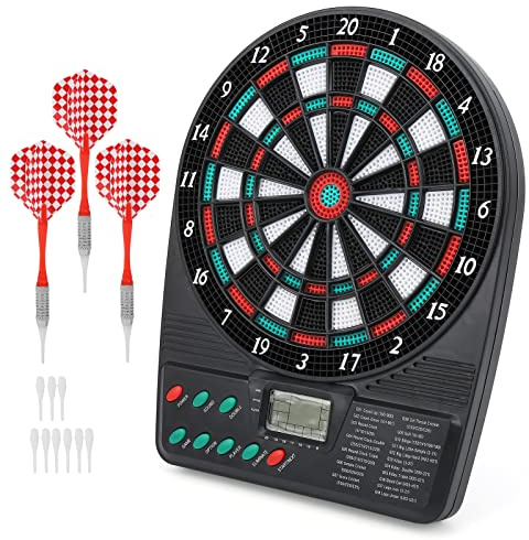 Xiuganpo Jeu de Fléchettes électronique à Notation Automatique avec écran LCD Clair pour Une Pratique de Fléchettes Sûre et Simple ((Cible électronique))