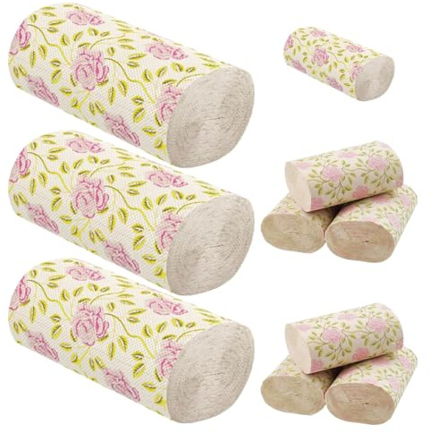 MAGICLULU Carta Igienica di Bambù con Stampa Rose, Pezzi senza Anima 10 Pezzi, Tessuto Decorativo Assorbente per Bagno Casa e Ufficio, Forniture Bagno Multiuso