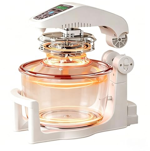 Friggitrice Ad Aria Alogena da 10 Litri, Friggitrice Ad Aria Visiva con Griglie, Guanti, Pinze e Accessori, 10 Preimpostazioni Intelligenti, Controlli Temperatura 50-250°C, Arrosto, Frittura, Toast O