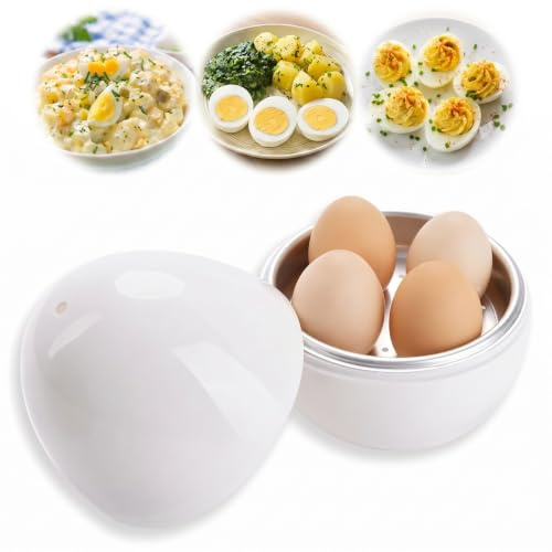 Mikrowellen Eierkocher, für 4 Eier Mikro Dampfkochen Gesund Sicher | Eierkocher Eiergarer Geeignet Hausgebrauch, zum Frühstück Kochen Servieren Aufbewahren Huhn