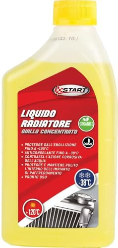 Start - Protezione Completa con Liquido radiatore Giallo -38°C per Motori in Alluminio, Pronto all’Uso e formulato per impianti Moderni