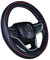 Istn Microfiber Leather Car Steering Wheel Cover Universal 15 inch/38cm Breathable Anti-slip Protector for Auto/SUV (Black Red)