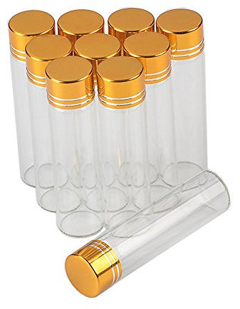 100pcs 6ml La Jolie Petite Bouteille en Verre, la Bouteille en Verre est Transparente, le Bouchon est en Aluminium doré. C'est très beau. (100, 6ml)