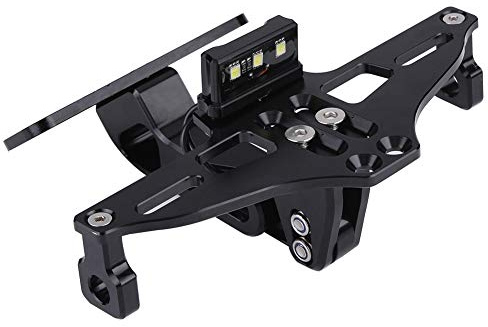 Motorrad-Kennzeichenhalter, Kennzeichenhalter aus Aluminium, verstellbar, für Motorrad (schwarz)