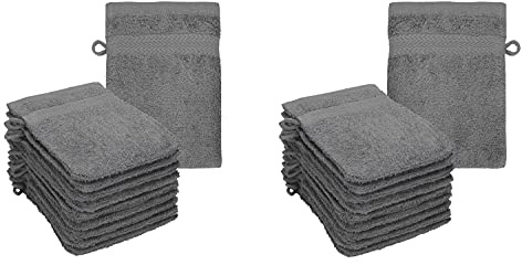 Betz 20 Stück Waschhandschuhe Waschlappen Premium Größe 16x21 cm 100% Baumwolle Farbe anthrazit