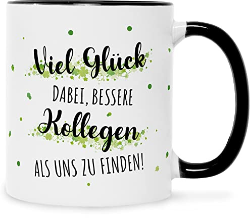Bedruckte Tasse mit Spruch - Bessere Kollegen - Lustige Witzige Geschenke - Geschenk für Kollege Kollegin zum Geburtstag Weihnachten Abschied bei Kündigung Beförderung - Farbe: Schwarz & Weiß