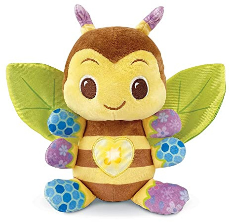 VTech - Maëlle, Mon Abeille des Découvertes, Peluche Bébé Interactive et Musicale Fabriquée avec des Matériaux Plus Durables, Marionnette Bébé, Cadeau de Naissance Dès 3 Mois - Contenu en Français