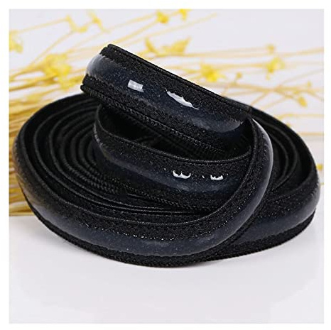 PWHUYJLEY 5 Meters 10mm Breite Rutschfestes Silikon Gummiband zum Nähen Schultergurten Perücken Kleidungsstücken (Schwarz)