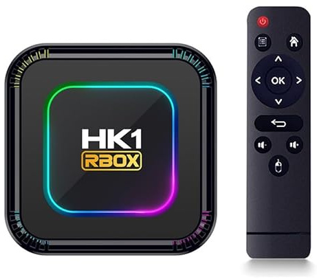 CHROX Android 13.0 TV Box,HK1 RBOX K8 Android TV Box RK3528 Quadcore 4GB RAM 128GB ROM Compatible con 8K 3D 1080P 2.4/5.0Ghz WiFi BT5.0 10/100M Ethernet HDMI 2.0 H.265 Smart TV Box,4gb+128gb