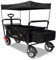 FUXTEC Bollerwagen faltbar FX-CT500 Schwarz mit Dach - Transportwagen klappbar | inkl. Hecktasche & verstellbarer Ziehstange | Feststellbremse | Vollprofilreifen | Handwagen/Leiterwagen – Das Original